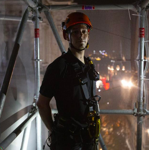 Xavier Rodriguez sur le chantier de Notre Dame